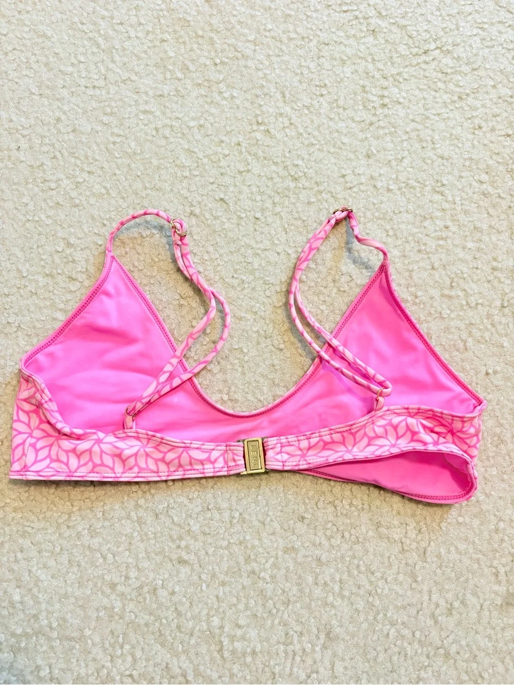 Pink Patterned Triangle Bikini Top - Picture 2 of 2